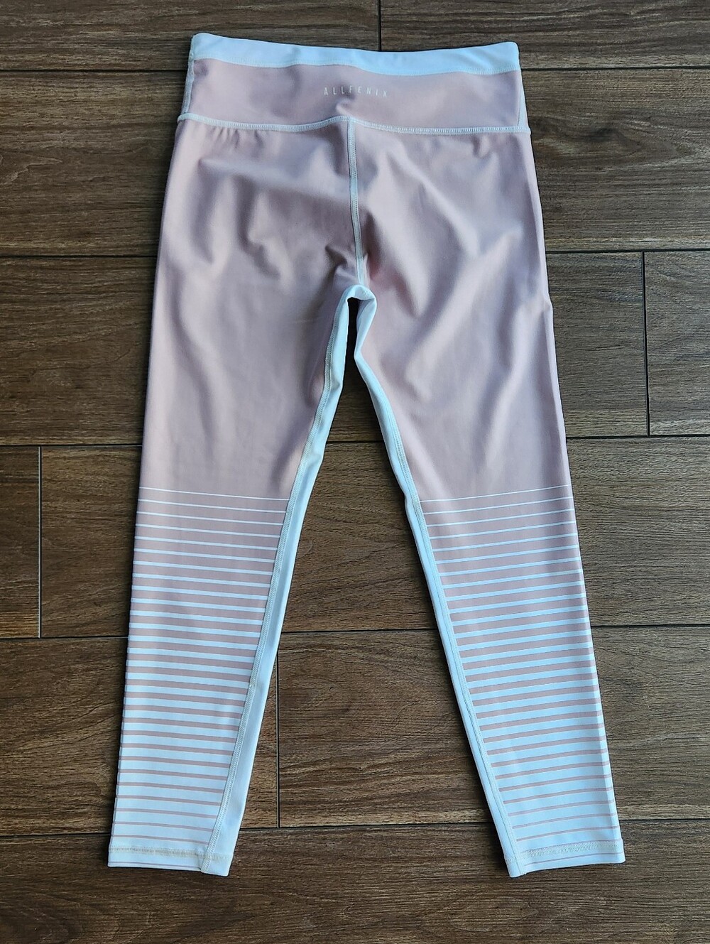 Allfenix Australia Capri Length Legging Pink White Stripe Size Medium - Picture 2 of 8